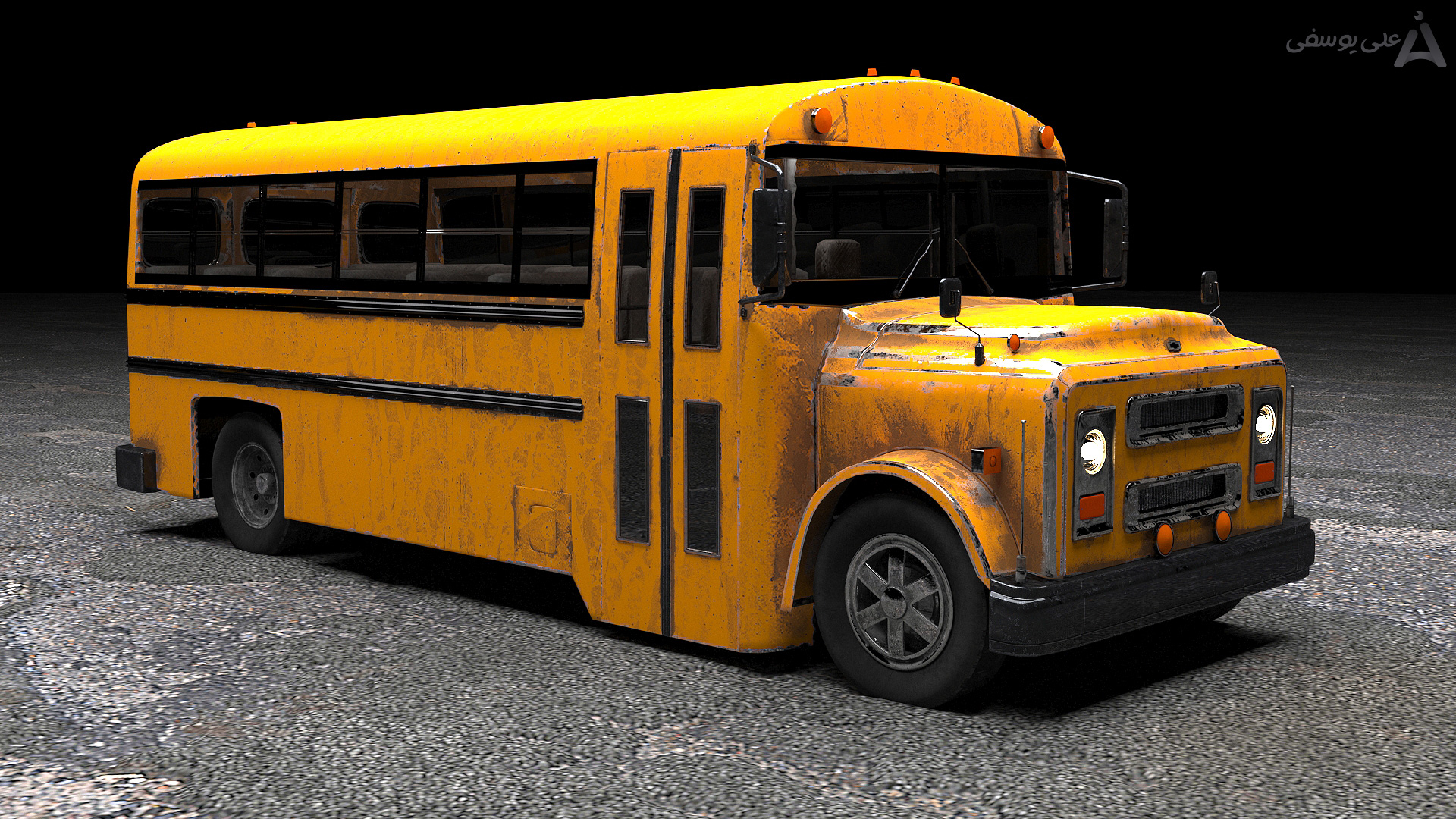 مدلسازی اتوبوس سه‌بعدی مدرسه قدیمی شورلت با 3Ds Max
