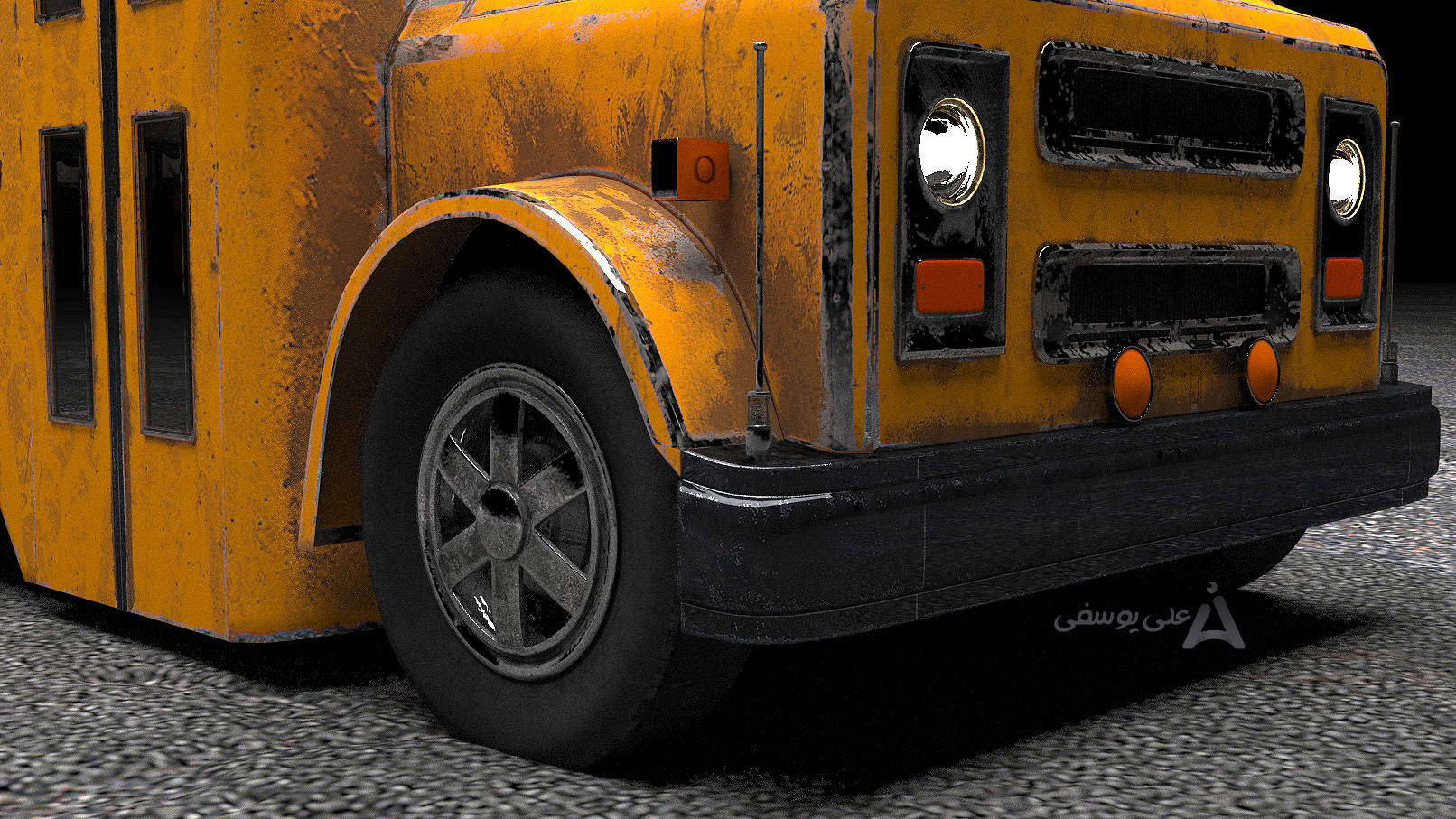 مدلسازی اتوبوس سه‌بعدی مدرسه قدیمی شورلت با 3Ds Max