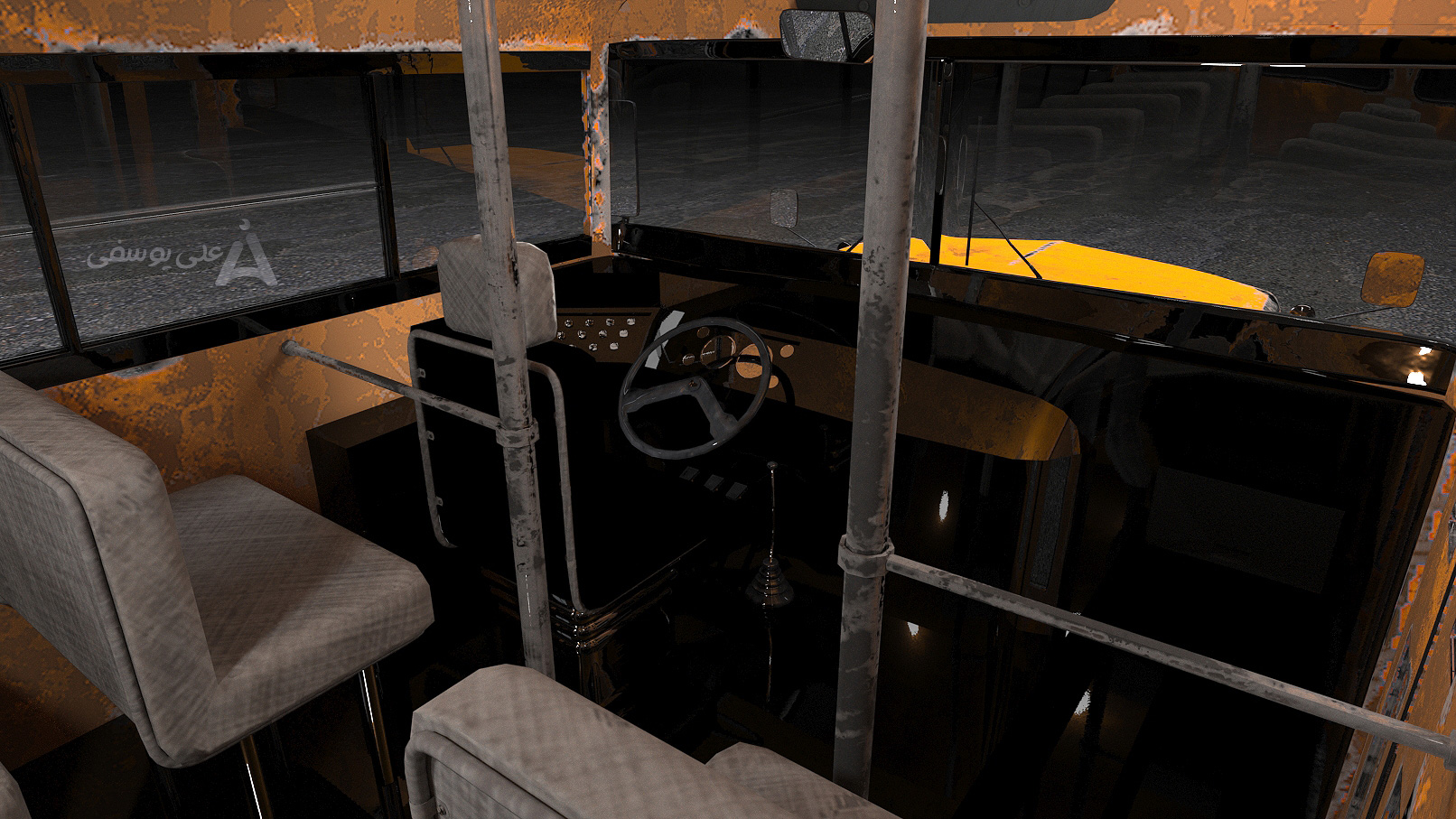 مدلسازی اتوبوس سه‌بعدی مدرسه قدیمی شورلت با 3Ds Max