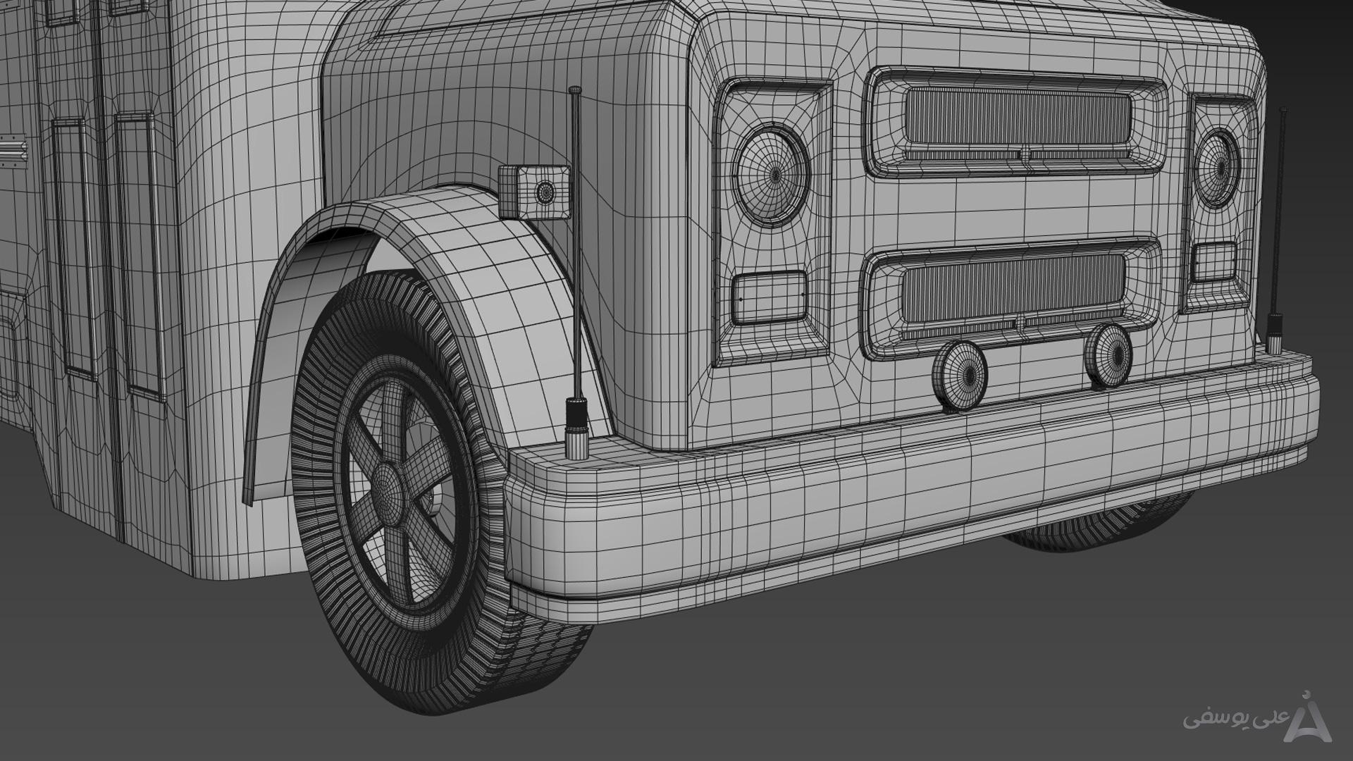 مدلسازی اتوبوس سه‌بعدی مدرسه قدیمی شورلت با 3Ds Max